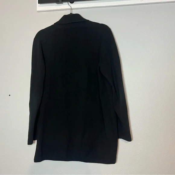 J. Crew Chelsea Sweater Blazer Black Size Medium Cotton Open Cardigan Long - Picture 10 of 10